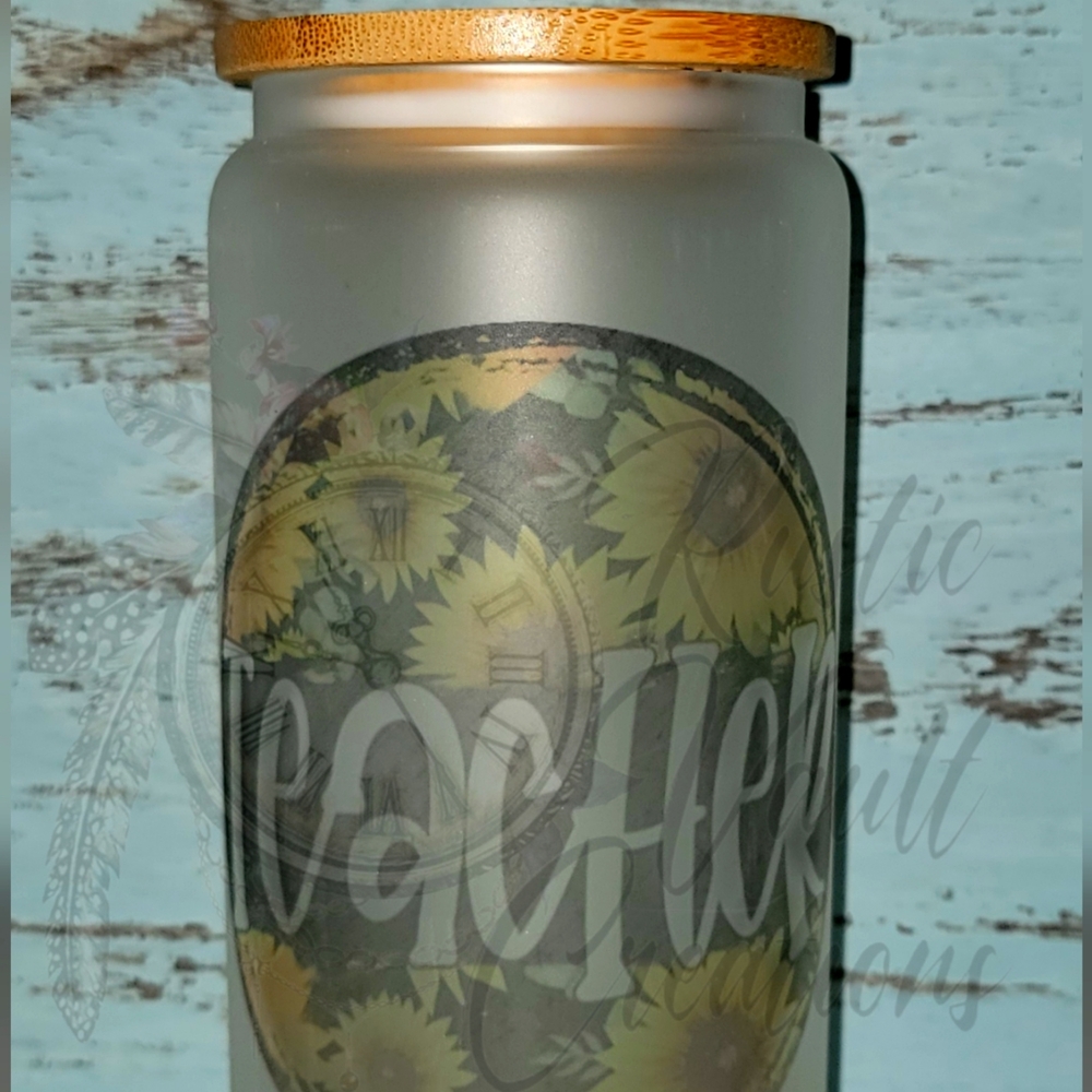 🆕 16 oz FROSTED GLASS TUMBLER
